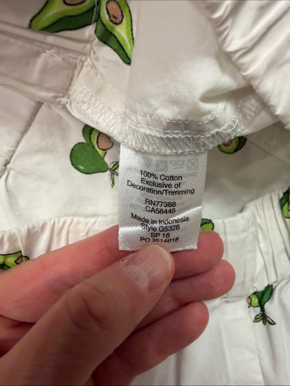 J. Crew White Avocado Print Cotton Pajama Shorts - Picture 4 of 5
